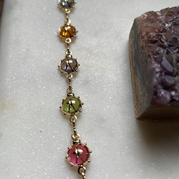 Barzel Jewelry 18k Gold Plated Multicolor Crystal Anklet -New! - Picture 7 of 9